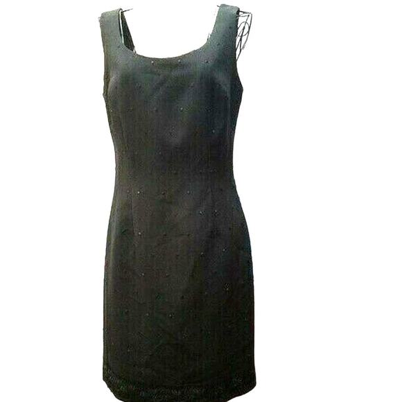Laundry by Shelli Segal Dress Size 6 Black Cocktail Embroidered Lined Classic - Picture 1 of 8